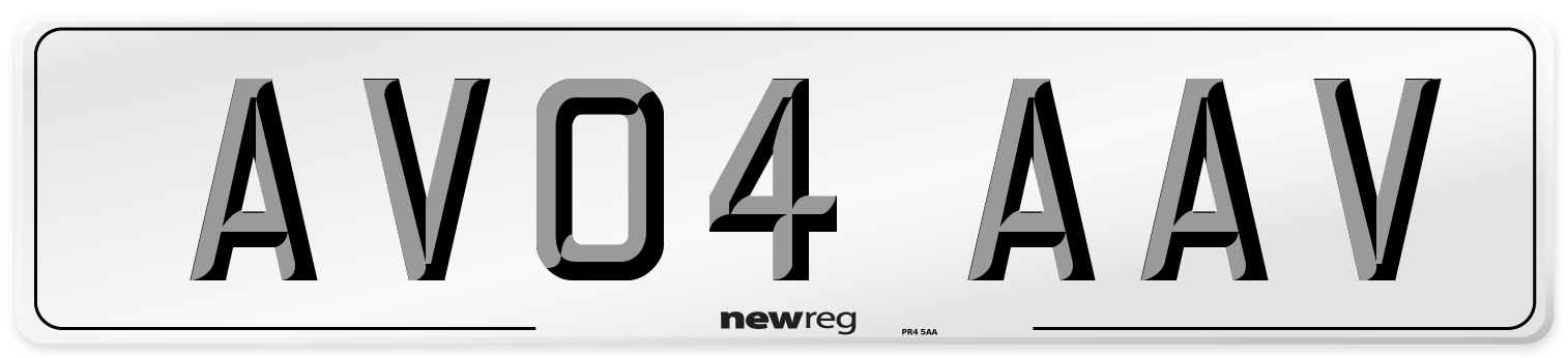 AV04 AAV Number Plate from New Reg